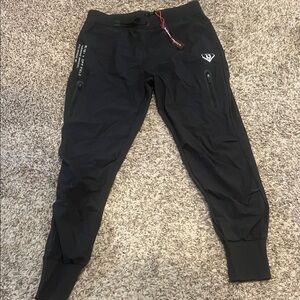 Kids Black Joggers with Zipper Pockets